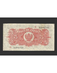 ESTADO ESPAÑOL 5 PESETAS 1937 SERIE C 2