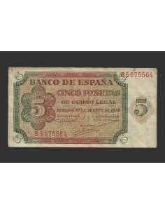 ESTADO ESPAÑOL 5 PESETAS 1938