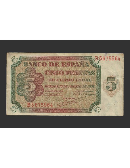 ESTADO ESPAÑOL 5 PESETAS 1938