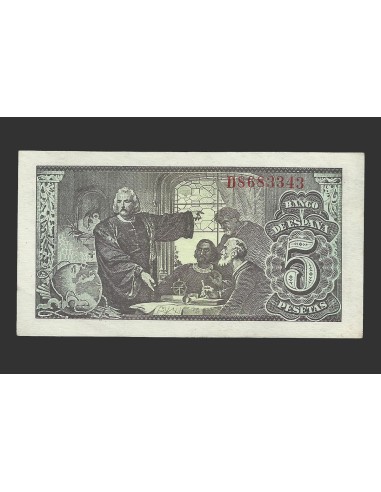 ESTADO ESPAÑOL 5 PESETAS 1943 SERIE D