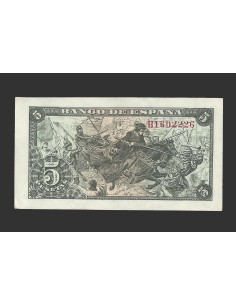ESTADO ESPAÑOL 5 PESETAS 1945 SERIE B 2