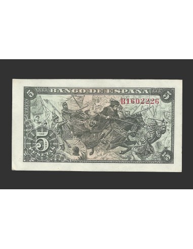 ESTADO ESPAÑOL 5 PESETAS 1945 SERIE B