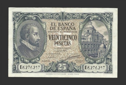 ESTADO ESPAÑOL 25 PESETAS 1940 SERIE F