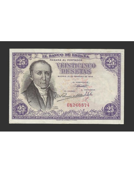 ESTADO ESPAÑOL 25 PESETAS 1946 SIN SERIE 
