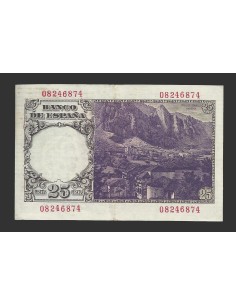 ESTADO ESPAÑOL 25 PESETAS 1946 SIN SERIE  2