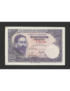 ESTADO ESPAÑOL 25 PESETAS 1954 SIN SERIE