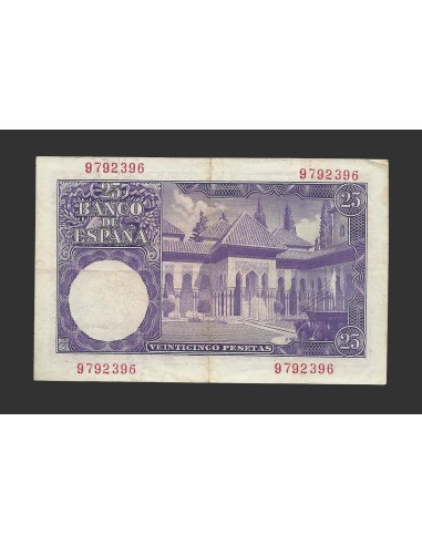 ESTADO ESPAÑOL 25 PESETAS 1954 SIN SERIE