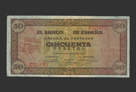 ESTADO ESPAÑOL 25 PESETAS 1938 SERIE C