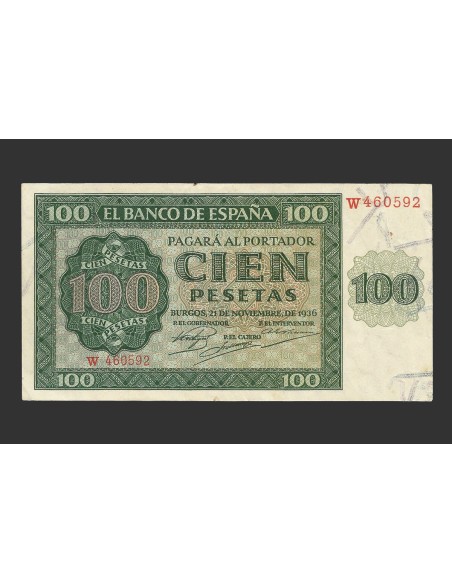 ESTADO ESPAÑOL 100 PESETAS 1936 SERIE W