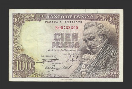 ESTADO ESPAÑOL 100 PESETAS 1946 SERIE B