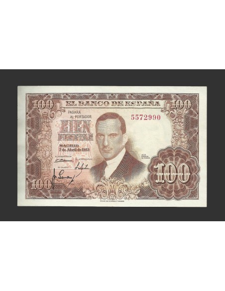 ESTADO ESPAÑOL 100 PESETAS 1953 SIN SERIE