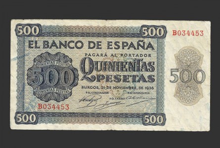 ESTADO ESPAÑOL 500 PESETAS 1936 SERIE B