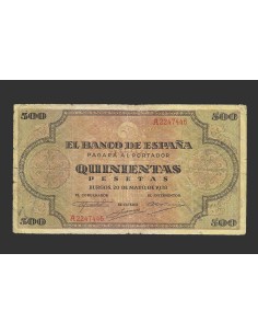 ESTADO ESPAÑOL 500 PESETAS 1938 SERIE A