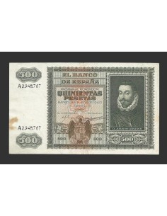 ESTADO ESPAÑOL 500 PESETAS 09-01-1940 SERIE A
