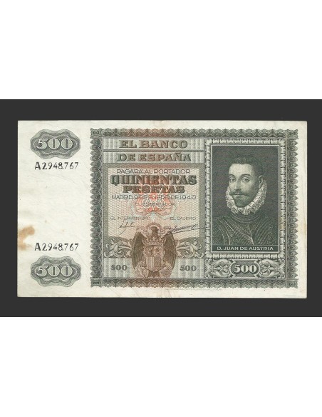 ESTADO ESPAÑOL 500 PESETAS 09-01-1940 SERIE A