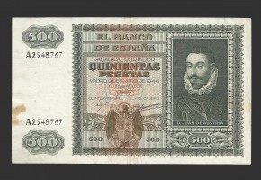 ESTADO ESPAÑOL 500 PESETAS 09-01-1940 SERIE A