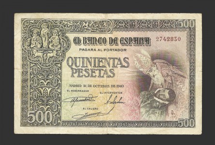 ESTADO ESPAÑOL 500 PESETAS 21-10-1940