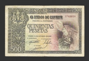 ESTADO ESPAÑOL 500 PESETAS 21-10-1940