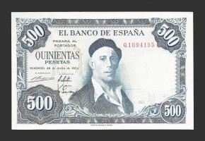 ESTADO ESPAÑOL 500 PESETAS 1954 SERIE Q