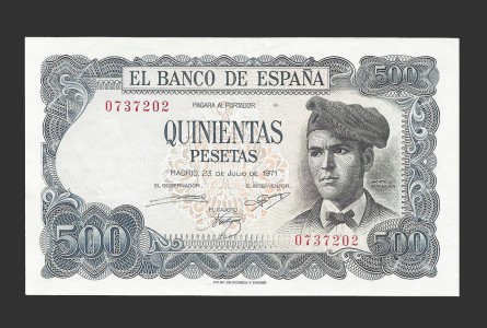 ESTADO ESPAÑOL 500 PESETAS 1971 SIN SERIE