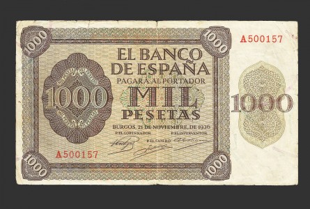 ESTADO ESPAÑOL 1000 PESETAS 1936 SERIE A