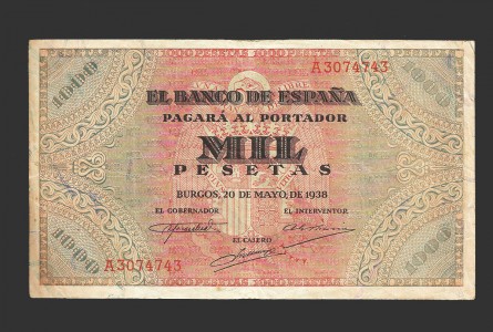 ESTADO ESPAÑOL 1000 PESETAS 1938 SERIE A