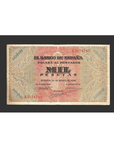 ESTADO ESPAÑOL 1000 PESETAS 1938 SERIE A