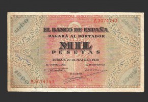 ESTADO ESPAÑOL 1000 PESETAS 1938 SERIE A