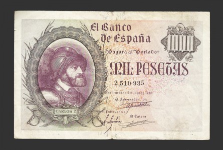 ESTADO ESPAÑOL 1000 PESETAS 21-10-1940 SIN SERIE