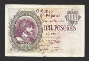 ESTADO ESPAÑOL 1000 PESETAS 21-10-1940 SIN SERIE