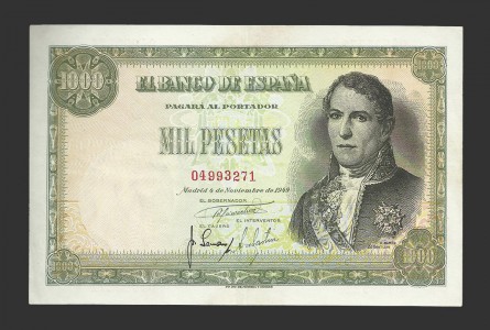 ESTADO ESPAÑOL 1000 PESETAS 1949 SIN SERIE