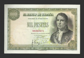 ESTADO ESPAÑOL 1000 PESETAS 1949 SIN SERIE