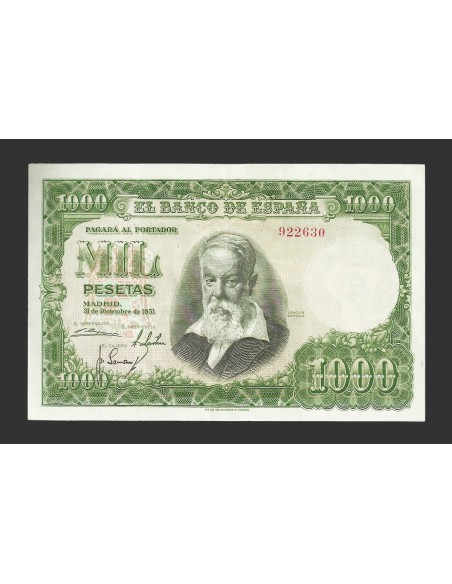 ESTADO ESPAÑOL 1000 PESETAS 1951 SIN SERIE