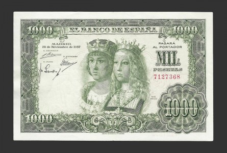 ESTADO ESPAÑOL, 1000 PESETAS 1957 SIN SERIE