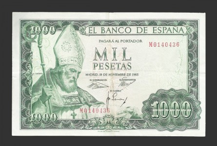 ESTADO ESPAÑOL 1000 PESETAS 1965 SERIE M