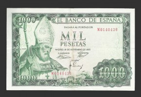 ESTADO ESPAÑOL 1000 PESETAS 1965 SERIE M