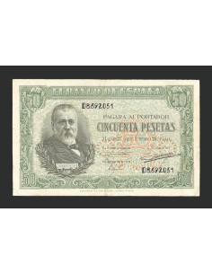 ESTADO ESPAÑOL 50 PESETAS 1940 SERIE D
