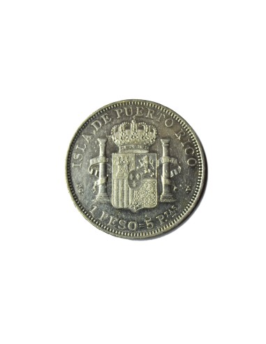 ALFONSO XIII - 1895 PESO PUERTO RICO