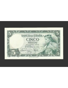 ESTADO ESPAÑOL 5 PESETAS 1954 SIN SERIE