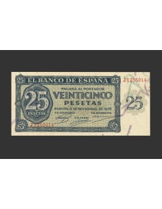 ESTADO ESPAÑOL 25 PESETAS 1936 SERIE J
