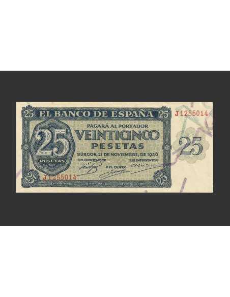 ESTADO ESPAÑOL 25 PESETAS 1936 SERIE J