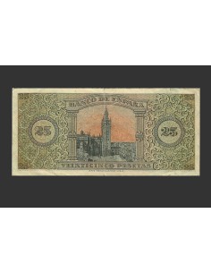 ESTADO ESPAÑOL 25 PESETAS 1938 SERIE D 2