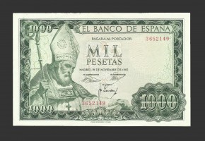 ESTADO ESPAÑOL 1000 PESETAS 1965 SIN SERIE