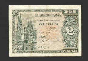 ESTADO ESPAÑOL 2 PESETAS 1937 SERIE A