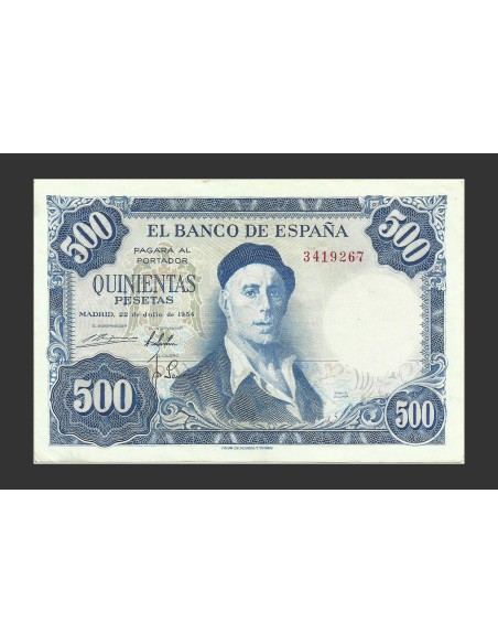 ESTADO ESPAÑOL 500 PESETAS 1954 SIN SERIE