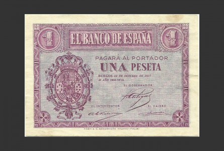 ESTADO ESPAÑOL 1 PESETA 1937, SERIE C