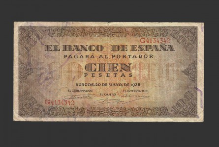 ESTADO ESPAÑOL 100 PESETAS 1938 SERIE G