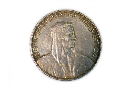 SUIZA, 5 FRANCS 1925 B