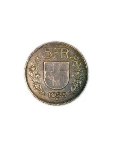 SUIZA, 5 FRANCS 1925 B 2