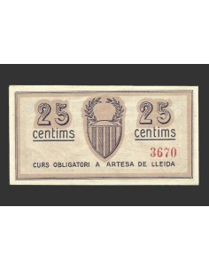 ARTESA DE LLEIDA (Lleida), 25 cèntims. 20 de juny  de 1937 2